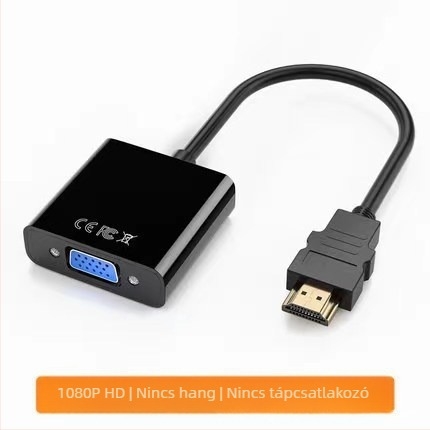 HDMI–ról VGA-ra adapter kábel, 1080P, rézmag, TPE anyag