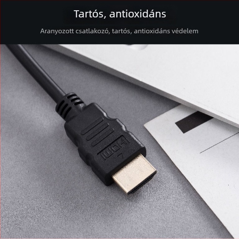 HDMI–ról VGA-ra adapter kábel, 1080P, rézmag, TPE anyag
