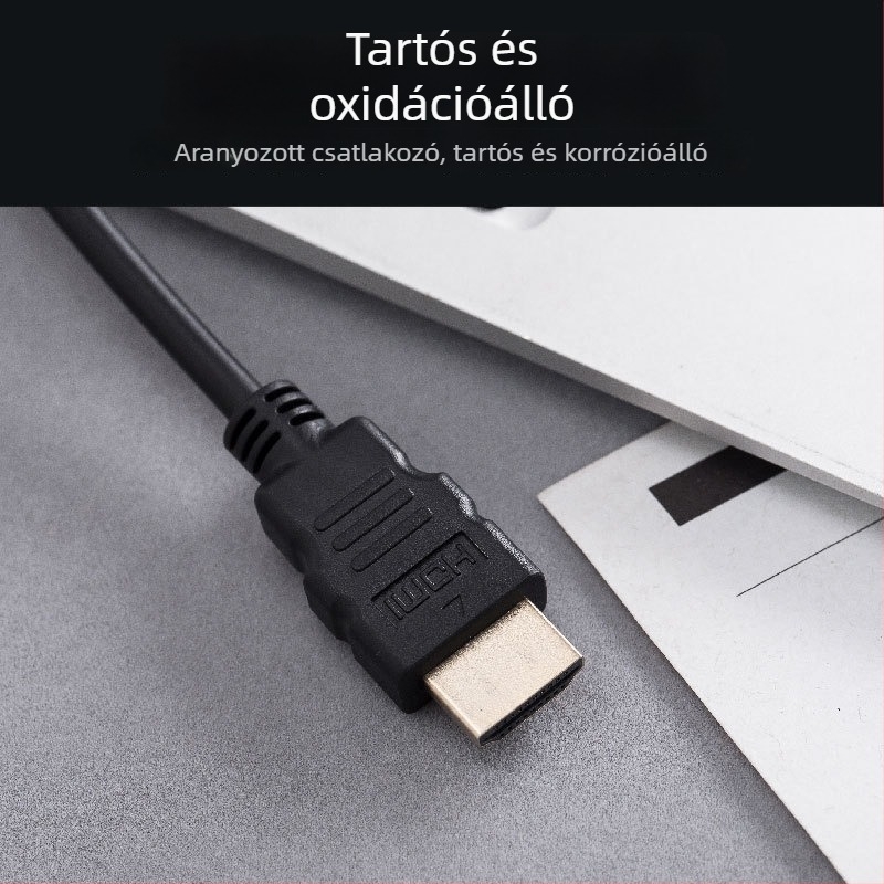 HDMI–ról VGA-ra adapter kábel, 1080P, rézmag, TPE anyag