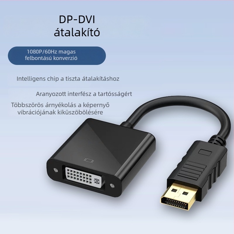 DisplayPort–ról DVI-hez adapter, YH-076, átalakító chip, DVI interfész, adatátviteli sebesség 100