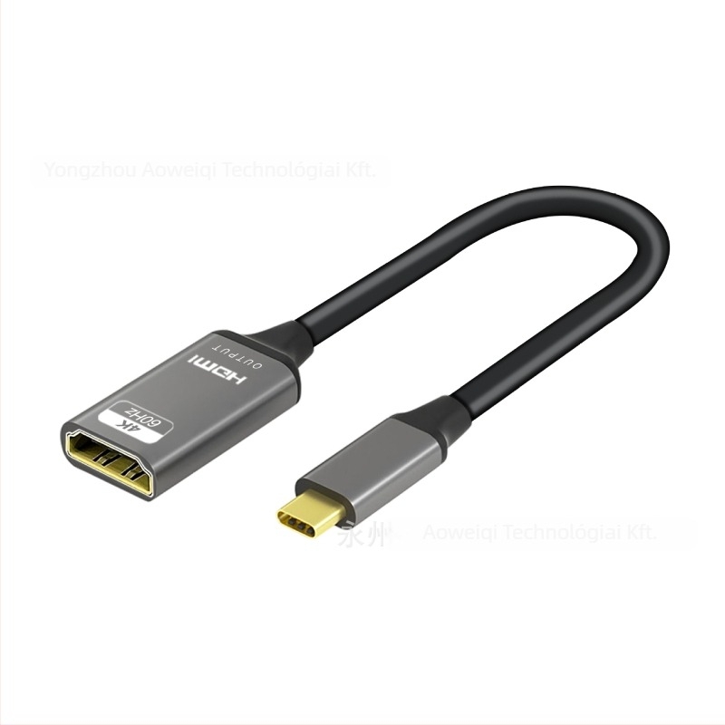 Type-C to HDMI adapter kábel (HDMI interfész, adatátviteli sebesség 10,2 Gbps, magas minőségű chip, modell Th05)
