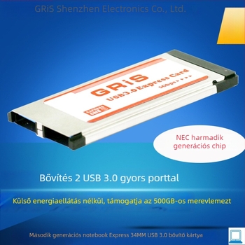 GRIS Ge-A3.0-2 USB 3.0 NEC adapterkártya, 5 Gbps adatátvitel