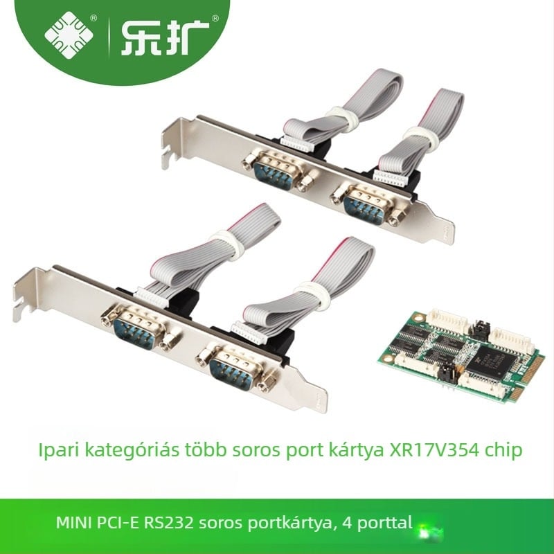 Mini PCIe 4-portos RS-232 soros kártya, Exar 17V352, ipari osztály