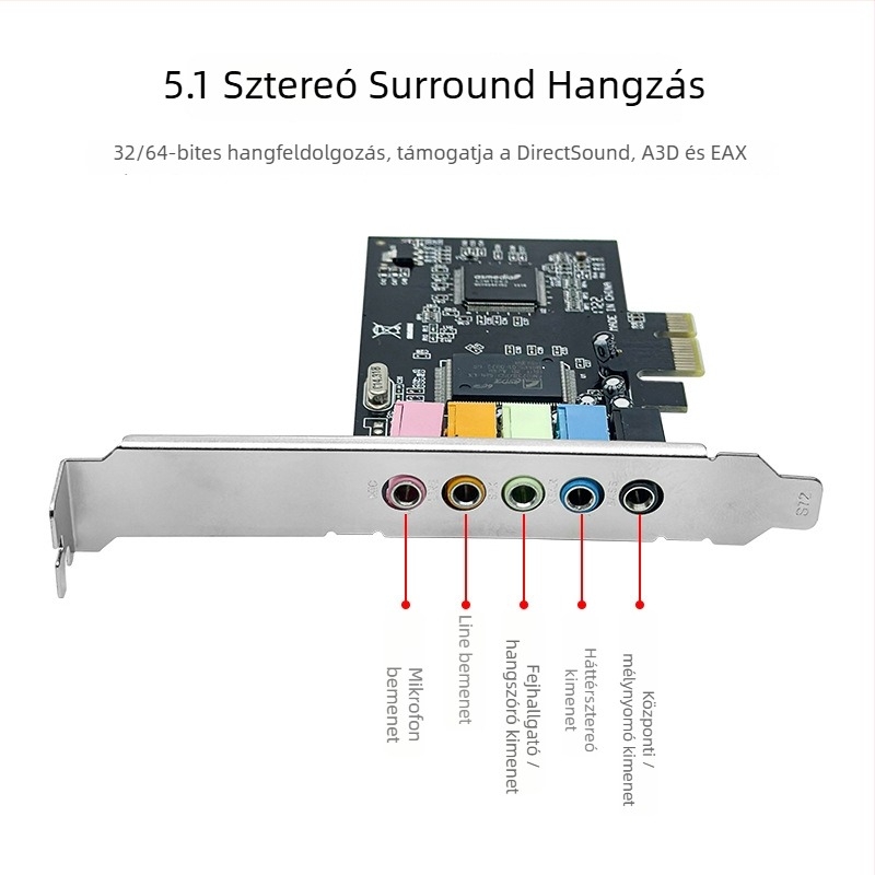 EZ8738 PCIe hangkártya adapter E zeus márkájú CMI8738 6CH