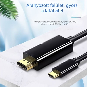 Type-C HDMI adapter kábel, rézmaggal, aranyozott csatlakozók, 4K30Hz, kiváló minőségű chip
