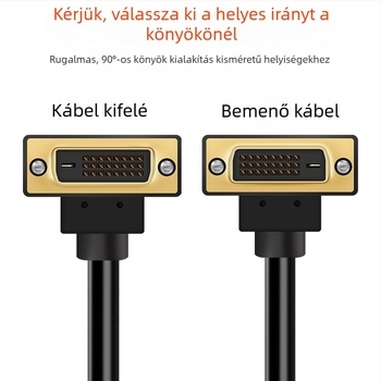 DVI hajlított kábel DVI-I/D csatlakozókkal, rézvezető, injekciós formázás, hosszok: 1,15 m, 3,5 m, 10,15 m, 20 m