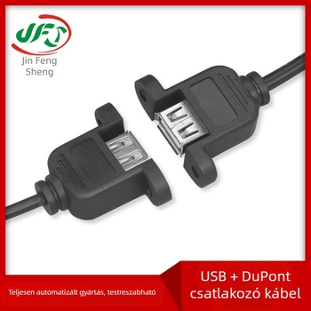 USB–DuPont 5‑pin adatkábel, beépített furattal a rögzítéshez és fülecskékkel az alaplaphoz