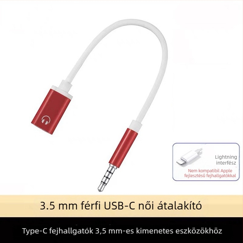 Yinhe BL-222 3.5mm férfi USB-C női headset-adapter laptopokhoz és számítógépekhez