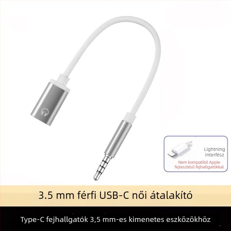 Yinhe BL-222 3.5mm férfi USB-C női headset-adapter laptopokhoz és számítógépekhez