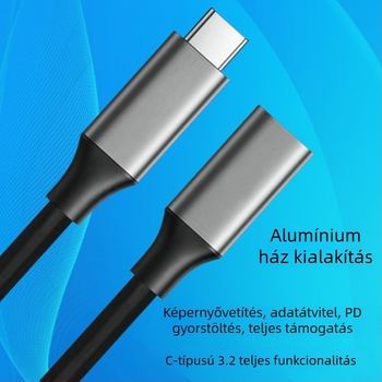 Type-C hosszabbító kábel, férfi–nő, 20Gbps, USB 3.2 adatkábel, 4K vetítés