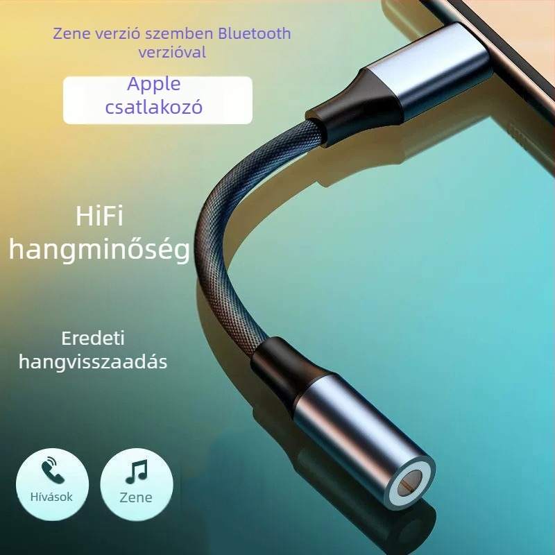 Apple Lightning–tól 3,5 mm-es audió adapter, kötött szövésű kábel, zenehallgatásra és hívásokra