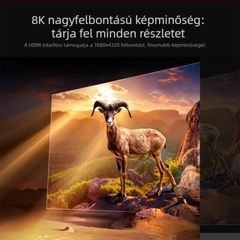 Xinze HDMI-kábel 8K60Hz, 5 m, HDMI–HDMI, aranyozott csatlakozók, nagyfelbontású kábel televízióhoz és számítógéphez