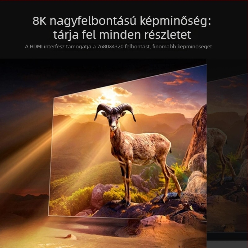 Xinze HDMI-kábel 8K60Hz, 5 m, HDMI–HDMI, aranyozott csatlakozók, nagyfelbontású kábel televízióhoz és számítógéphez