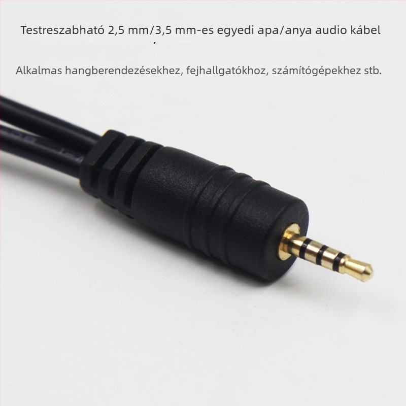 Személyre szabott 3,5 mm-es számítógépes audio kábel, 1–2 elosztó, férfi–női csatlakozás