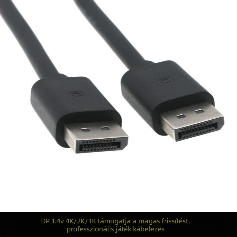 DisplayPort–DisplayPort videókábel PC-hez, 4K/144Hz, férfi-férfi csatlakozó, játékra tervezett magas minőségű kábel