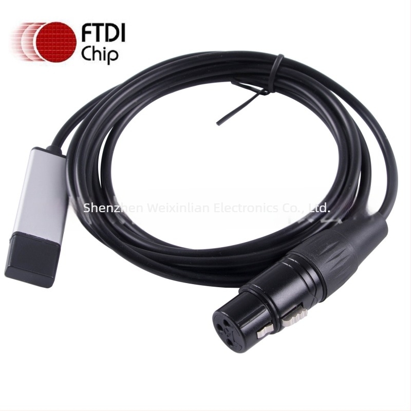 USB-tól RS485-ig XLR DMX512 kábel, 1,8 m, réz vezető, nikkel bevonatú, modell YDM-C200915001
