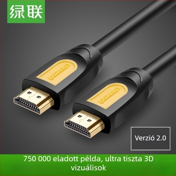 HDMI 2.0 kábel, 4K, aranyozott csatlakozók, oxigénmentes réz, adapterrel, televízióhoz