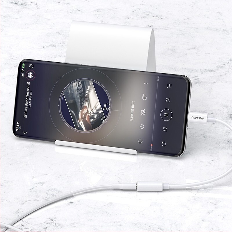 Pisen USB-C 3,5 mm audió adapter Huawei, Honor és Xiaomi fejhallgatókhoz