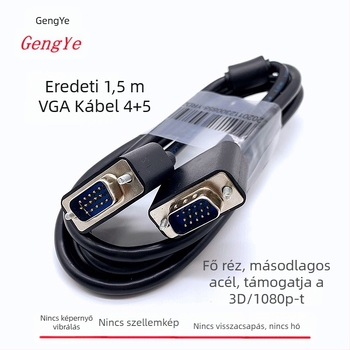 VGA-kábel, 15-pines, eredeti Dai/Er-stílus, réz vezetékek, HD videó