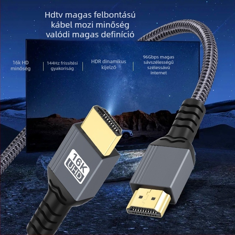 HDMI Mini HDMI–HDMI adapter kábel, ónozott réz vezetők, aranyozott csatlakozók