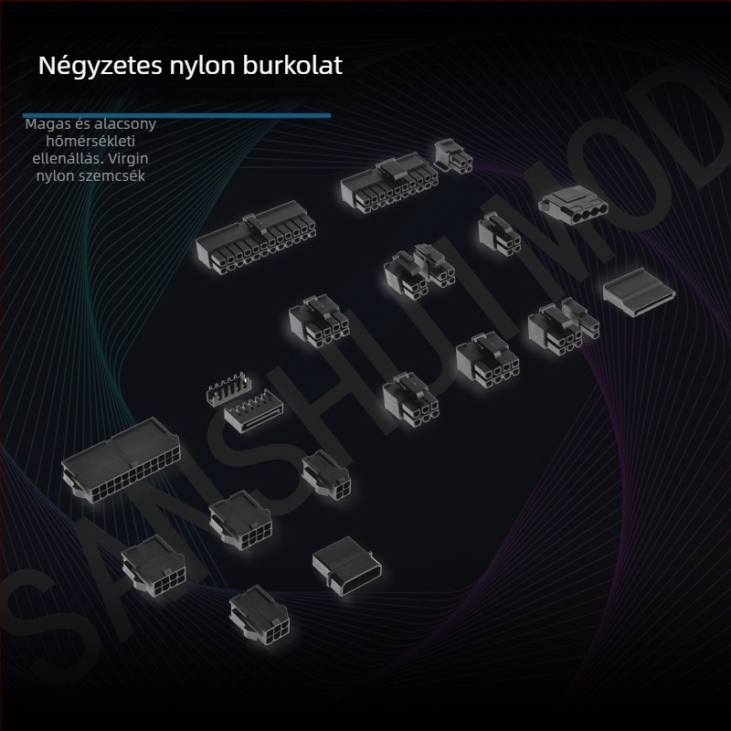 Asztali számítógéphez készült GPU tápegység patch kábel, dupla D-port 8-pinre, 4-pinről 8-pinre, réz UL1007 18AWG, modell ZJ-2D4ZGPU8