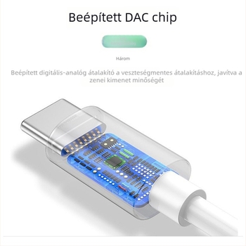 TYPE-C-től 3,5 mm-ig terjedő HiFi dekóder adapterkábel, 8-szálas OCC réz, ezüstözött bevonat, átlátszó