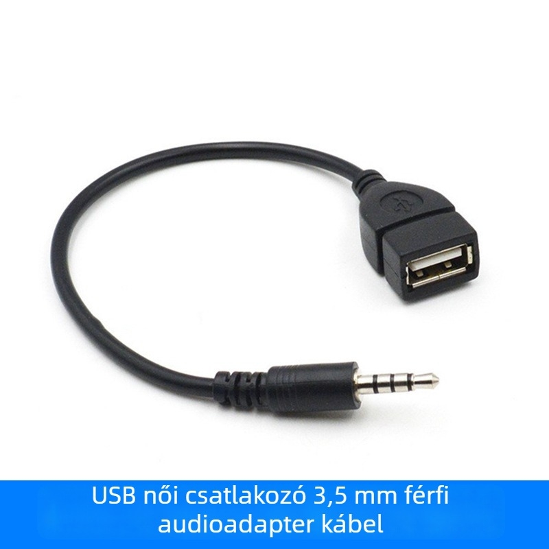 USB női 3,5 mm-es autó AUX audio adapter kábel iPodhoz, modell: 3.5 Revolution USB bus, típus: AV vonal, gyártási év: 2016