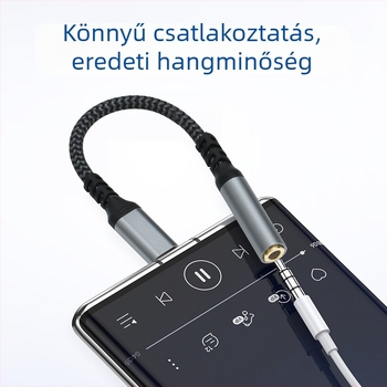 3,5 mm-es audio kábel Android telefonokhoz, Type-C digitális audio adapter és Type-C fejhallgató adapter; Kompatibilis Xiaomi, Huawei, OPPO
