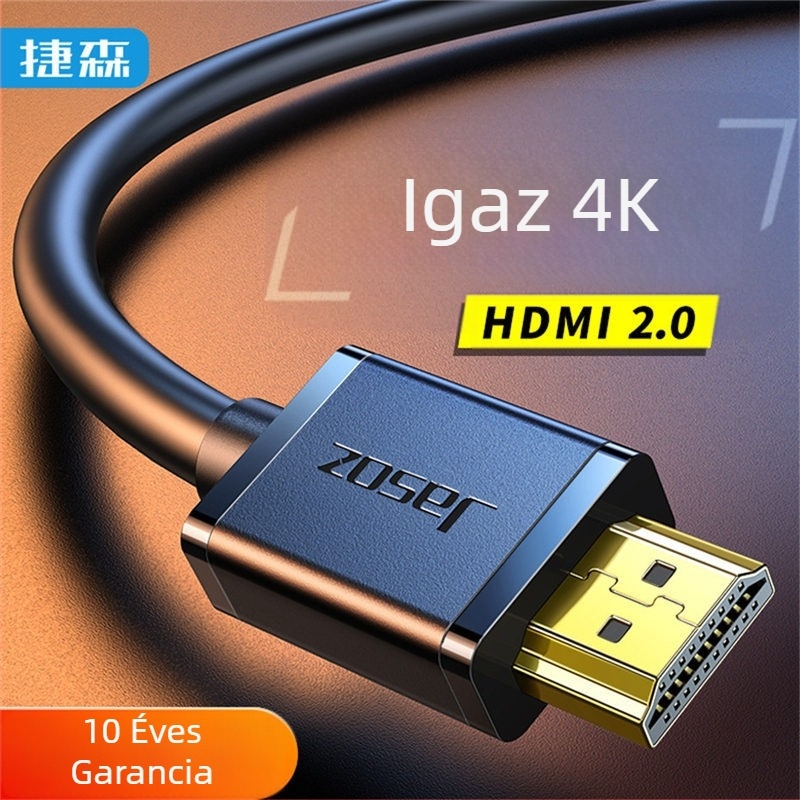 Jetson HDMI kábel 2.0, 4K támogatás, oxigénmentes réz, aranyozott csatlakozók, 20 m hosszú, HDMI férfi-férfi