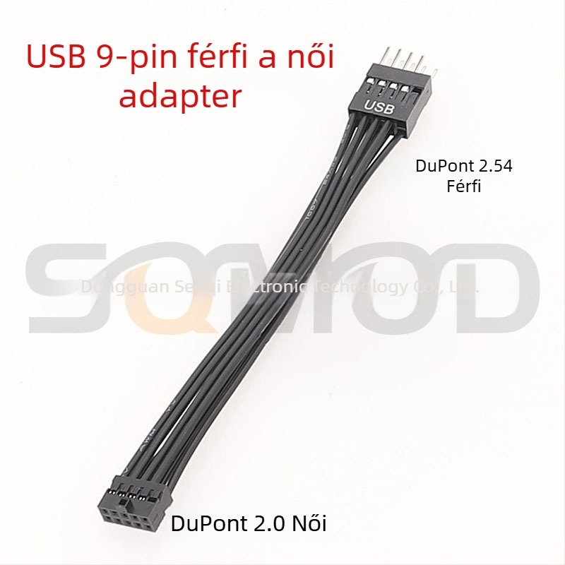 sqmOD DuPont 2.0–ról 2.54–re adapterkábél USB-headerhez ipari alaplapokon, rézvezető