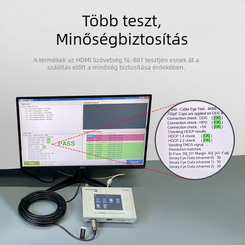 HDMI 8K60Hz optikai szálas kábel – hosszú hatótávolságú televízióhoz, PC-hez, projektorhoz, otthoni mozizáshoz és mérnöki alkalmazásokhoz