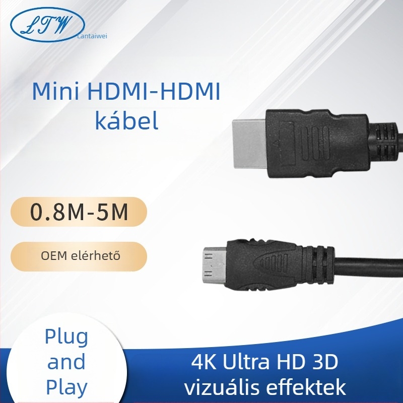 HDMI kábel Mini HDMI-hez televízióhoz, tabletához és fényképezőgéphez