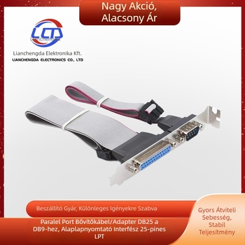 DB9–DB25 párhuzamos nyomtató-kábel PC-hez, 300 mm, réz, adapter-kábel, LPT 25-pin interfész