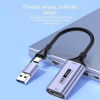 Video felvevő kártya USB 3.0 / Type-C — 1080P, MS2130 chip, minden operációs rendszerrel kompatibilis, mobiltelefon és számítógép felvételéhez