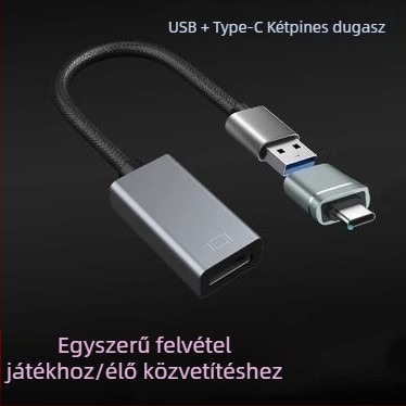 HDMI–USB videó rögzítő kártya – 1080p felbontás, USB interfész, minden operációs rendszerrel kompatibilis, OEM elérhető, 1 éves garancia