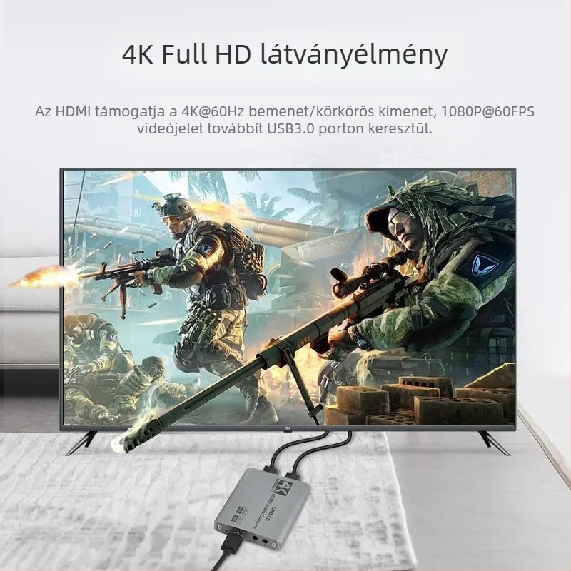 4K USB videó rögzítő kártya loop-out funkcióval, Windows-kompatibilis, PS5, Switch és kamerákhoz