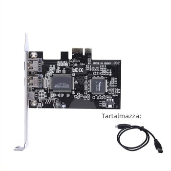PCIe 1394 FireWire videó rögzítő kártya VIA chipset, 1080p, Windows kompatibilis