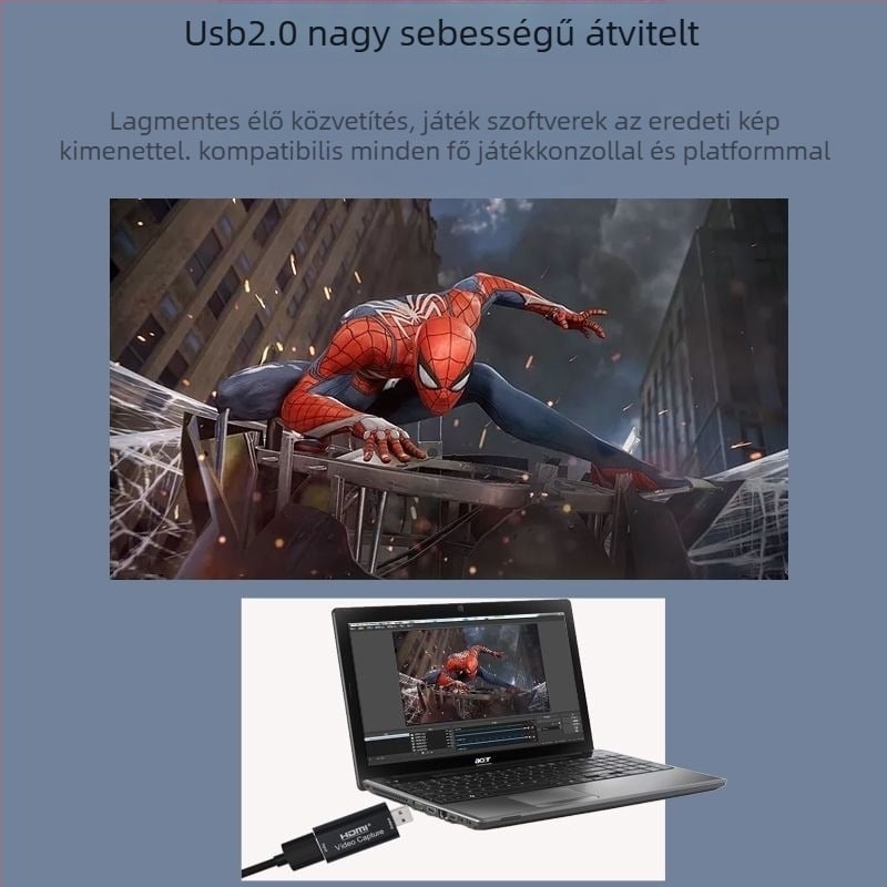 USB Videó Felvevő Kártya - 1080P Streaming, USB Interfész, Windows Kompatibilitás, 1 év garancia