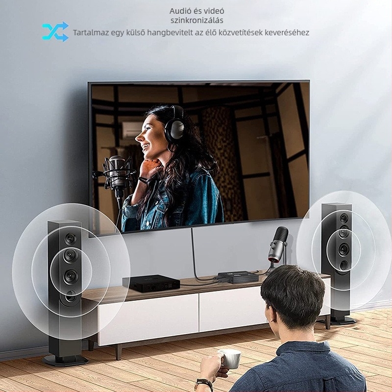 HDMI rögzítő kártya Switchhez – USB interfész, 1080P60 felvétel, Windows-kompatibilis, U3 chip, Philips chipset