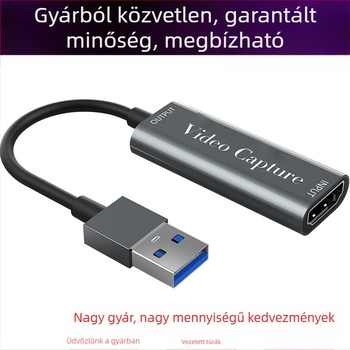 USB videó rögzítő kártya HU-02, 1080p60 felbontás, MS2109 chip, USB interfész, 1 év garancia