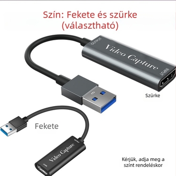 USB videó rögzítő kártya HU-02, 1080p60 felbontás, MS2109 chip, USB interfész, 1 év garancia