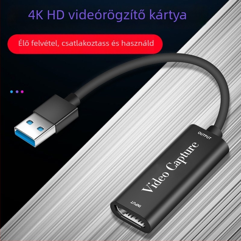 USB videó rögzítő kártya HU-02, 1080p60 felbontás, MS2109 chip, USB interfész, 1 év garancia