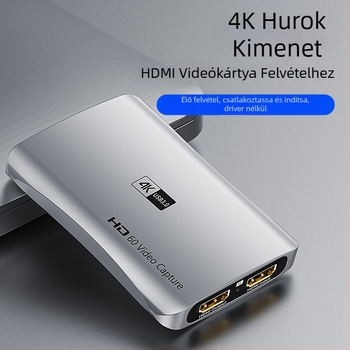 HDMI videó rögzítő kártya 4K60Hz, USB 3.0, MS2131 chip, loop-out, élő felvétel 1080p60