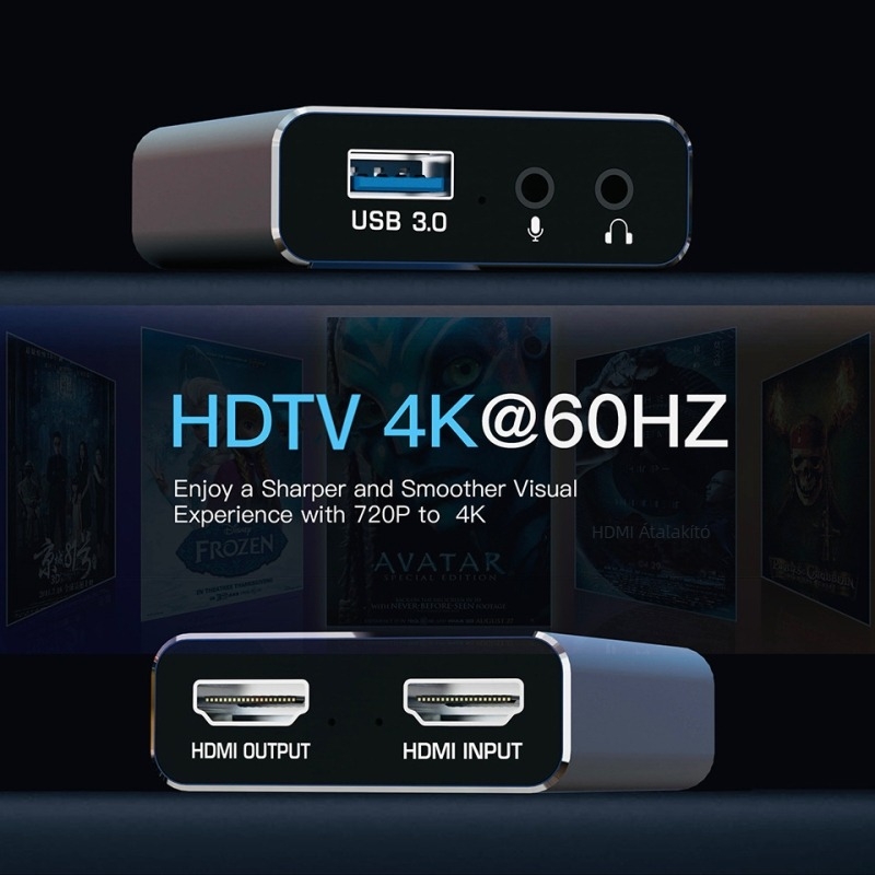 HDMI felvevő kártya, USB 3.0, modell 211, chip 3510, 1080p