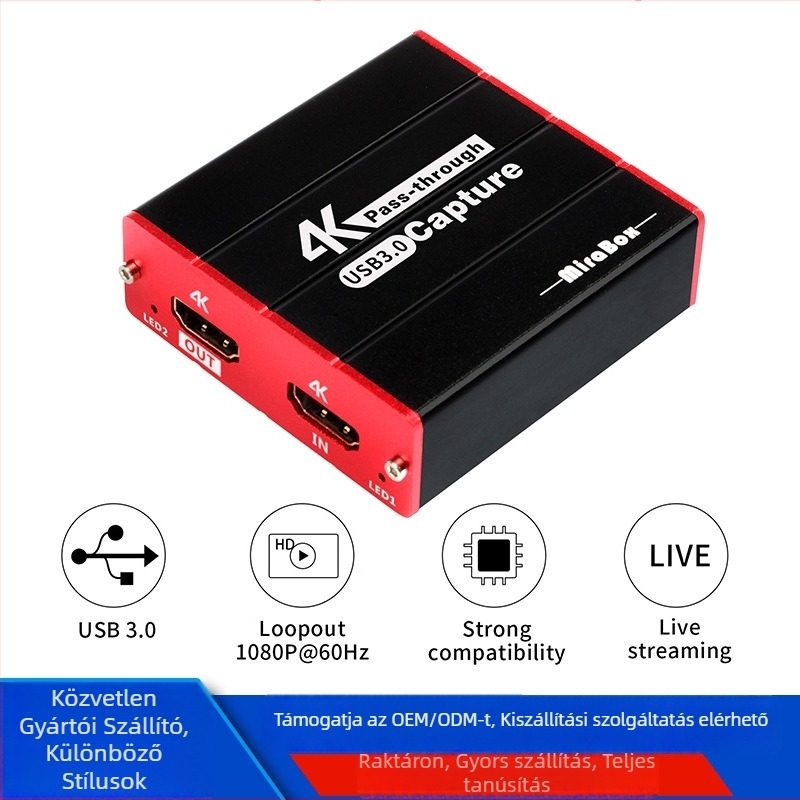 Mirabox HSV320 4K HDMI Játék Felvevő Kártya - HSV320 4K chip, HDMI interfész, Minden operációs rendszerrel kompatibilis