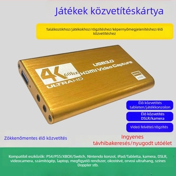 4K60 USB felvevő kártya, Windows kompatibilis, Philips chip, OEM lehetőség, 60fps