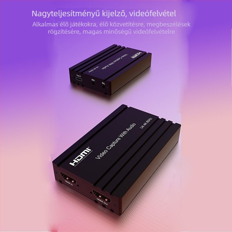 HDMI videó rögzítő kártya USB interfésszel, 4K60Hz, Windows-kompatibilis, PS4/5 NS/Switch (Wei Liao)