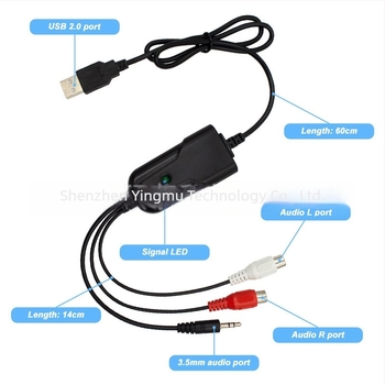 USB audió rögzítő kártya, YMK005 modell, USB interfész, Windows-kompatibilis
