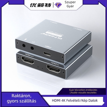 USB 3.0 videófelvevő kártya — 4K/30Hz, HDMI interfész, MS2131 chip, kompatibilis minden operációs rendszerrel