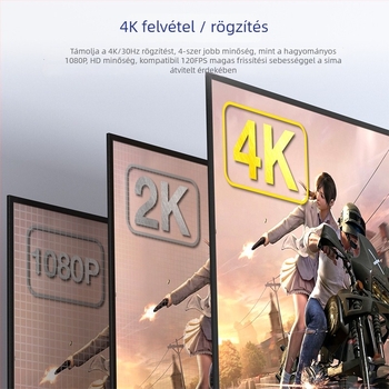USB 3.0 videófelvevő kártya — 4K/30Hz, HDMI interfész, MS2131 chip, kompatibilis minden operációs rendszerrel